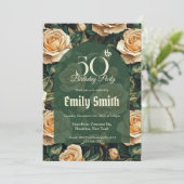 Feminine Rose Petal Nature-Inspired Parties Einladung (Stehend Vorderseite)