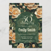 Feminine Rose Petal Nature-Inspired Parties Einladung (Vorne/Hinten)