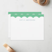 Feminine Scallop Personalisiert Mitteilungskarte (Vorderseite/Rückseite Beispiel)