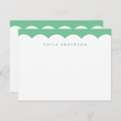Feminine Scallop Personalisiert Mitteilungskarte (Vorne/Hinten)