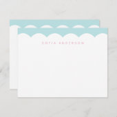 Feminine Scallop Personalisiert Mitteilungskarte (Vorne/Hinten)