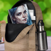 Feminine Schönes Frauenportrait in Blue Hues Notizblock