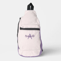 Feminine Script Type Initials & Name Blush Violet