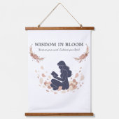 Feminine Silhouette Flowers Tapestry Wandteppich Mit Holzrahmen (Vorderseite)