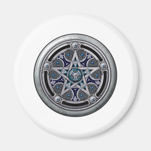 Feminine Silver Pagan Pentagramm Magnet (Vorne)