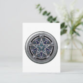 Feminine Silver Pagan Pentagramm Postkarte (Stehend Vorderseite)