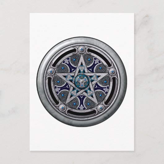 Feminine Silver Pagan Pentagramm Postkarte (Vorderseite)