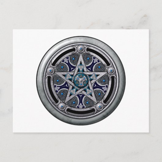 Feminine Silver Pagan Pentagramm Postkarte (Vorderseite)