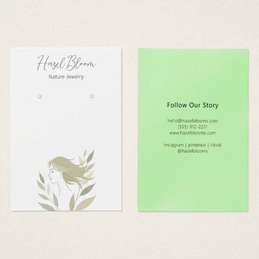 Feminine Soft Foliage Silhouette Card (Vorne & Hinten)