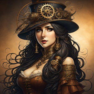 Feminine steampunk woman v10 tissue paper Decoupag Seidenpapier