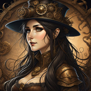 Feminine steampunk woman v11 tissue paper Decoupag Seidenpapier