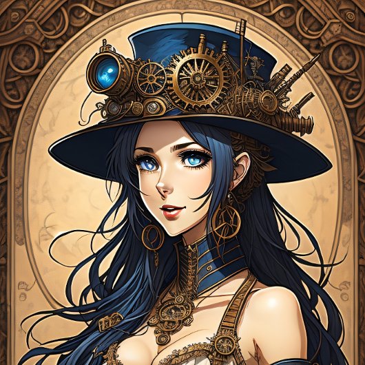 Feminine steampunk woman v13 tissue paper Decoupag Seidenpapier