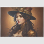 Feminine steampunk woman v9 Tissue Paper Schneiden Seidenpapier (Vorderseite)