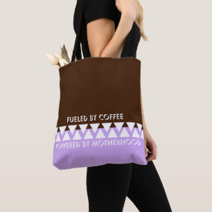 Feminine Striped Typografy Mama des Kaffees Tasche