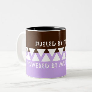 Feminine Striped Typografy Mama des Kaffees Zweifarbige Tasse