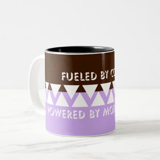 Feminine Striped Typografy | Mama des Kaffees Zweifarbige Tasse (Vorderseite Links)