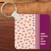 Feminine Stripes Mama Kaffeepause Kunst Schlüsselanhänger (Vorderseite)