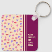 Feminine Stripes Mama Kaffeepause Kunst Schlüsselanhänger (Rückseite)