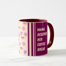 Feminine Stripes Mama Kaffeepause Kunst Tasse