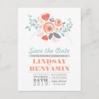 Feminine süße florale Save-the-Date-Postkarten