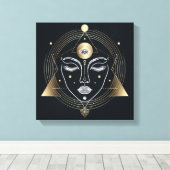 Feminine Third Eye with Golden Geometry Leinwanddruck (Insitu (Holzboden))