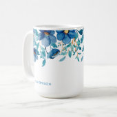 Feminine Trendy Mit Monogramm Botanical Kaffeetasse (Vorderseite Links)
