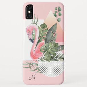 Feminine Tropischer Flamingo mit Monogramm Case-Mate iPhone Hülle
