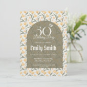 Feminine Tulip Floral 10Th Birthday Einladung (Stehend Vorderseite)