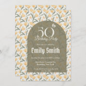 Feminine Tulip Floral 10Th Birthday Einladung (Vorne/Hinten)