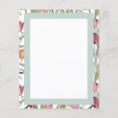 Feminine Tulip Floral Wasserfarbe Personalisiert (Rückseite)