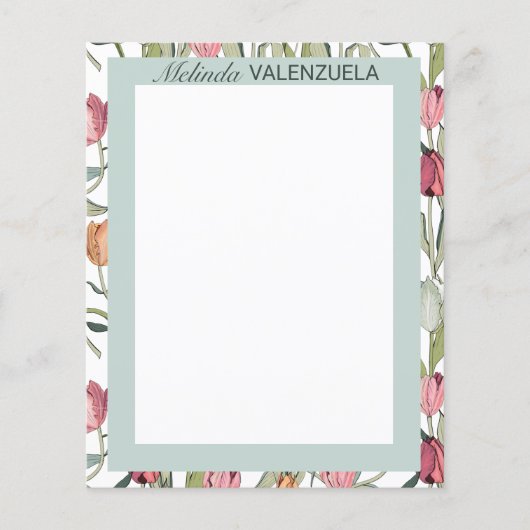 Feminine Tulip Floral Wasserfarbe Personalisiert (Vorderseite)