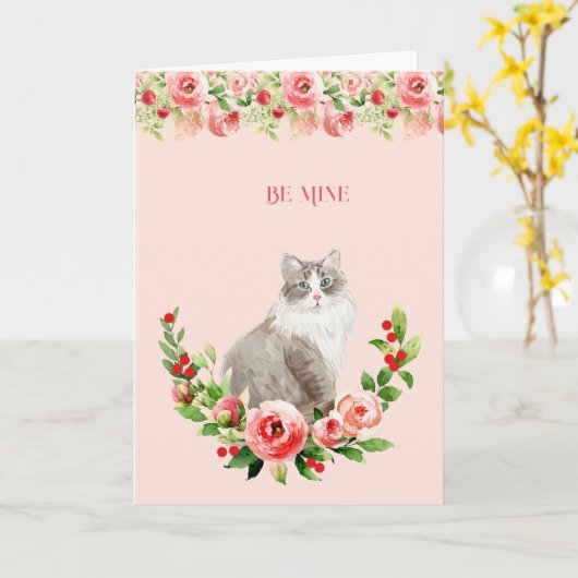 Feminine Valentine aus der Katze Rosa Bläschen Karte (Gelbe Blume)