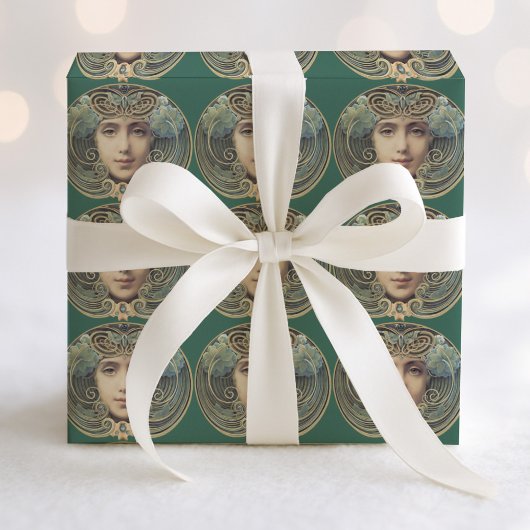 Feminine Vintage Jugendstil-Beauty Geschenkpapier
