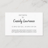 Feminine Wasserfarbe Handmade Visitenkarte (Rückseite)