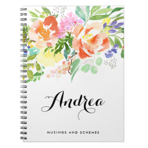 Feminine Wasserfarbe Peach Peonies Personalisiert Notizblock