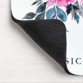 Feminine Wasserfarbenfloral mit Ihrem Namen Mousepad (Ecke)
