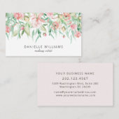 Feminine Watercolor Floral Makeust Visitenkarte (Vorne/Hinten)