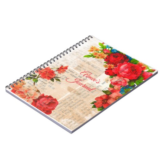 Feminine Watercolor Garden Blume Journal Notizblock (Linke Seite)