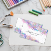 Feminine Watercolor Holographic Glitzer Artist Telefonnummerkarte