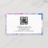 Feminine Watercolor Holographic Glitzer Artist Telefonnummerkarte (Rückseite)