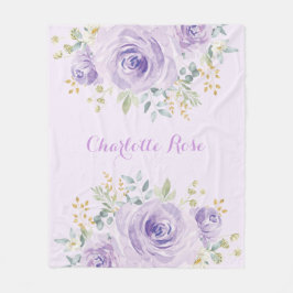 Feminine Watercolor Lila Rose Baby Girl Kinderzimm Fleecedecke