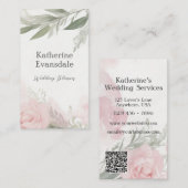 Feminine Watercolor Pink Peonies Wedding Planner Visitenkarte (Vorne/Hinten)