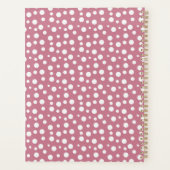 Feminine White Blush Pink Polka Dot Pattern Planer (Rückseite)