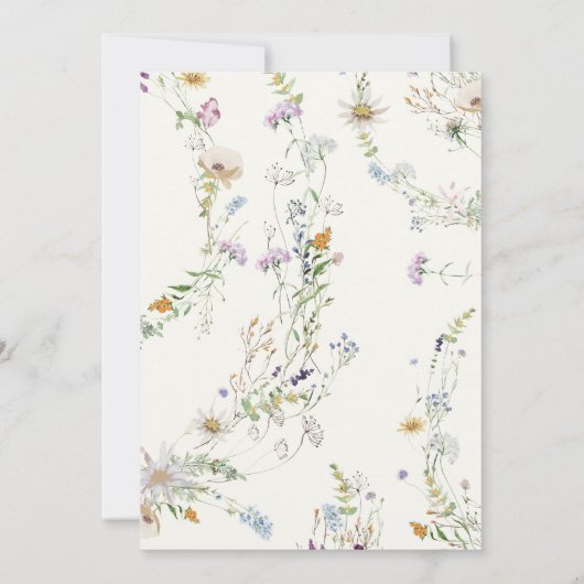 Feminine Wildblume Bridal Dusche Einladung (Rückseite)
