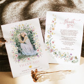 Feminine Wildblume Meadow Abschluss Foto Dankeskarte