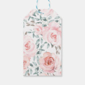 Feminine Woodland Soft Pastel Pink Roses Vielen Da Geschenkanhänger (Rückseite)