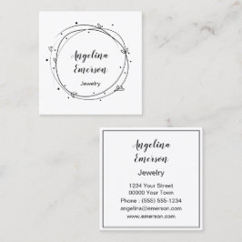 Feminine Wreath Handmade Quadratische Visitenkarte