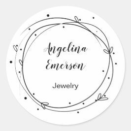 Feminine Wreath Handmade Schmuck Runder Aufkleber