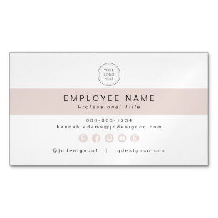 Femininer Chic Blush Rosa Kleinunternehmen Magnetische Visitenkarte