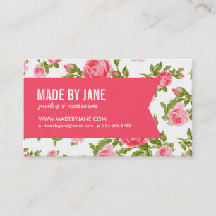 Femininer Chic Eleganter Vintage-Blumen-Rosen & Ba Visitenkarte